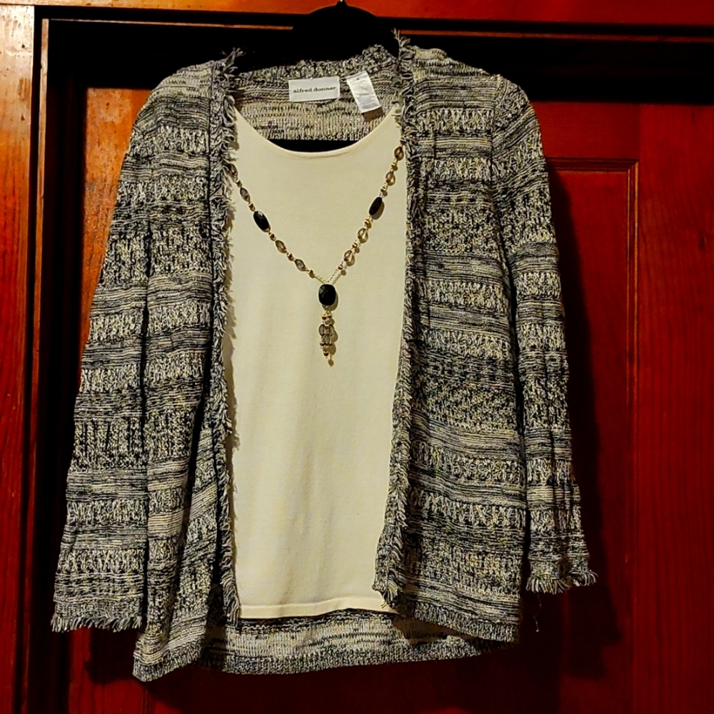 Alfred Dunner size medium black, white, silver